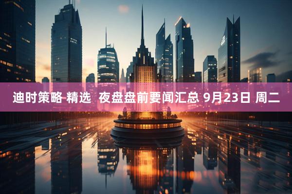 迪时策略 精选  夜盘盘前要闻汇总 9月23日 周二