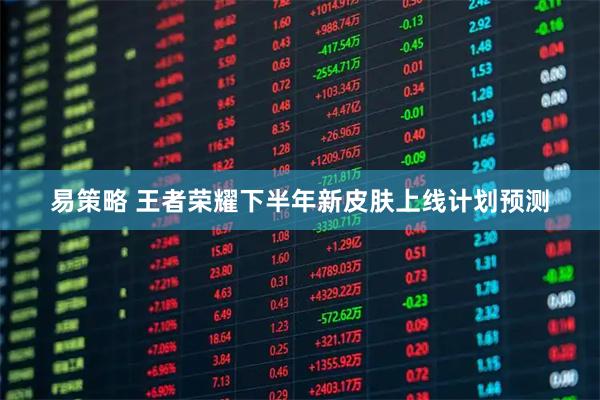 易策略 王者荣耀下半年新皮肤上线计划预测